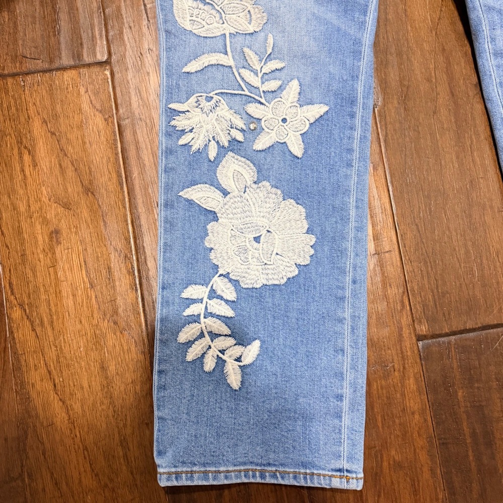 Johnny Was The Boyfriend Jean Malika Embroidered Denim Womens 33 Blue - Picture 4 of 9